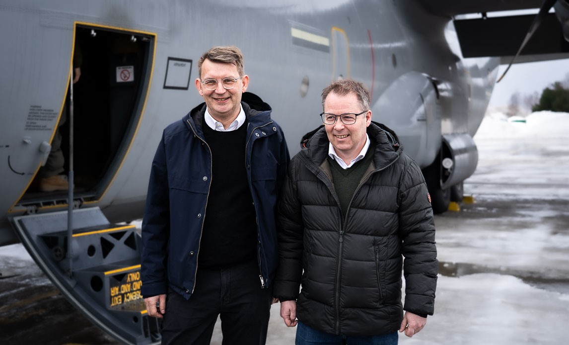 Forsvarsminister Troels Lund Poulsen ses med den norske forsvarsminister